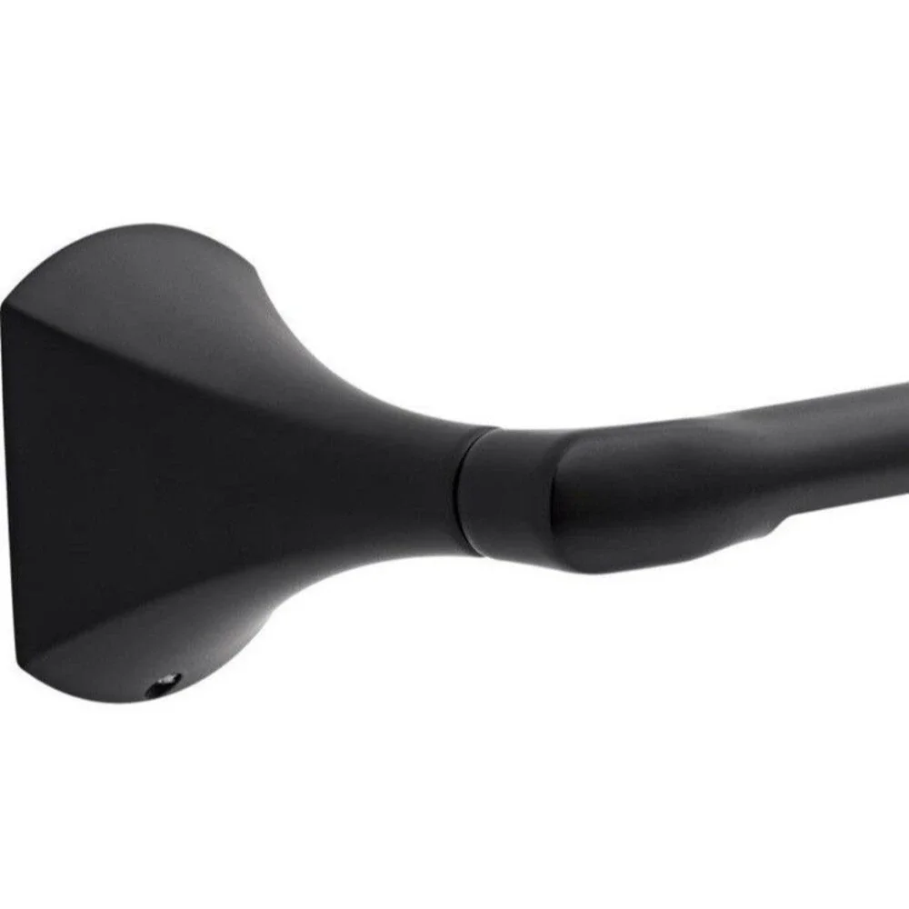 Pierce Wall Mount Pivot Arm Toilet Paper Holder in Matte Black